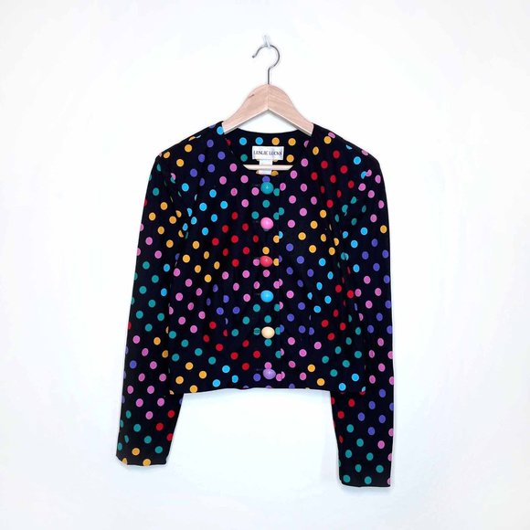 Vintage Jackets & Blazers - ⚡️SOLD⚡️ vintage 80's leslie luck cropped polka dot blazer